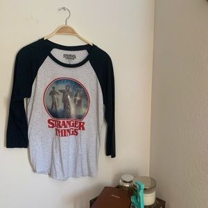 Strangers things baseball tee